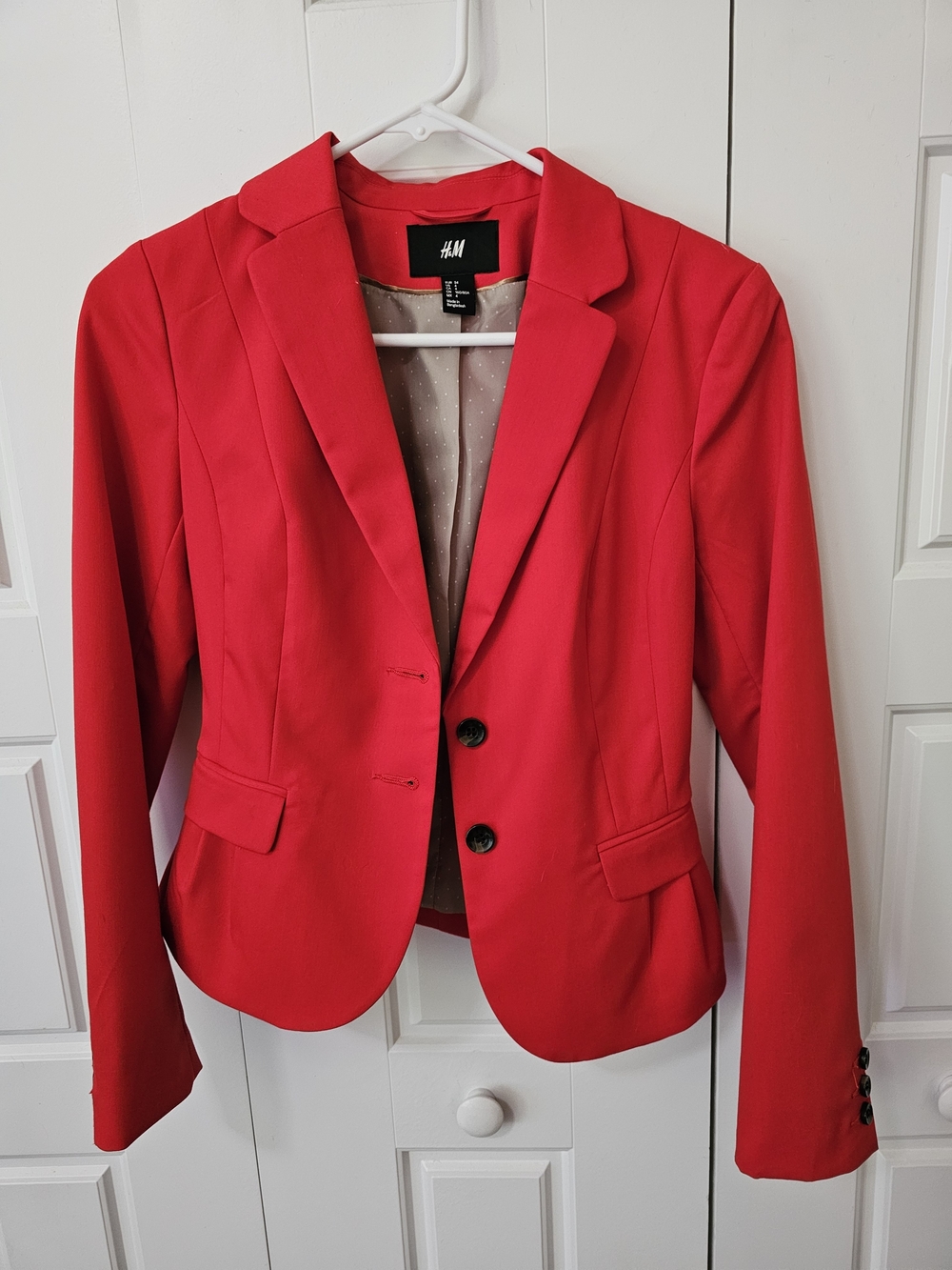 H&M Bright Red Tailored Blazer, Size US4